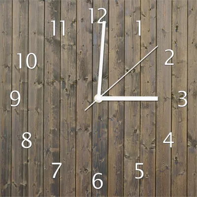 Produktbild von Wallario Design Wanduhr Holzpaneelen in grau braun - Holzmuster mit Maserung aus Echtglas, Größe 30 x 30 cm