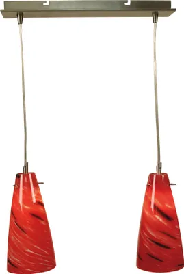 Produktbild von Näve Leuchten 2-flg. Pendelleuchte 2-flg. Pendelleuchte Pendelleuchten - 2-flg. Pendelleuchte, Hängelampe aus Metall und Glas in rot, G9-Fassung
