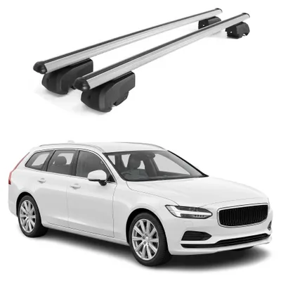 Image de Barres de toit Transversales pour Volvo V90 2016-2025 Aluminium Gris 2Pcs, productTiles.product.images.aiGenerated