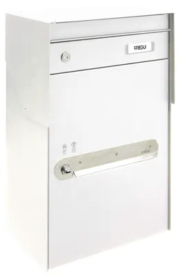 Briefkasten-Set mit 2 Fächern, Stahl, Weiß