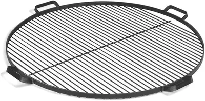 Imagen del producto de Rejilla para parrilla giratoria, de acero, con un diámetro de 70 cm, equipada con 4 asas para facilitar su transporte. Ideal para asar a la parrilla