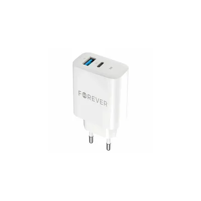 Immagine prodotto di Forever TC-07-30AC Caricatore PD QC 1x USB-C 1x USB 30W bianco