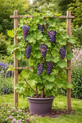 Produktbild von 2 Stück Rote Weinrebe ‘Boskoop Glory’ im Topf – winterharte Tafeltraube, 30–50 cm, aromatisch, ideal für Garten & Terrasse