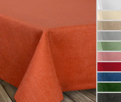 Produktbild von Fleckenabweisende bügelfreie Tischdecke mit Lotuseffekt, Leinenoptik,Terracotta, (Eckig130x130cm)