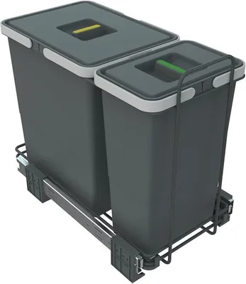 Imagen del producto de Silecomplaza 34A1: Cubo de basura para la separación de residuos, extraíble para instalación en el suelo