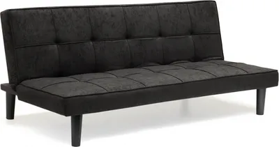 Produktbild von Giada 2-Sitzer Stoff Design Sofa Bett für Haus und Büro - Schwarz