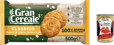 Produktbild von 3x Mulino bianco Gran Cereale Classico korn getreide kekse Multi Cerealien 500g + Italian Gourmet polpa 400g