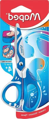 Productafbeelding van Asymmetrische Schaar - Rechthandige Schaar - Kantoor Werk - Ergonomische Grip - 13 cm - Willekeurig