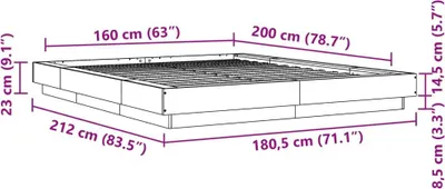 Immagine prodotto di Giroletto con LED rovere Sonoma 160x200 cm materiale a base di legno