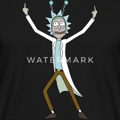 Produktbild von Spreadshirt Rick & Morty Rick Sanchez Pose Mittelfinger Männer T-Shirt, XXL, Schwarz