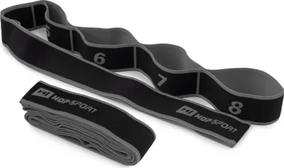 Produktbild von Hop-Sport Fitnessband aus Nylon HS-N904GB Widerstandsband für Frauen und Männer Heimfitness, Krafttraining, Yoga, Pilates, Physiotherapie - grau