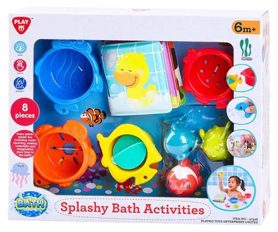 Obrázek produktu pro Hrací sada hraček do koupele Splashy - barevná 8dílná sada hraček do koupele