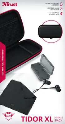Produktbild von Trust GXT 1241 Tidor XL, Schutzhülle, Nintendo, Schwarz, Nintendo Switch Lite, Kratzresistent, Schockresistent, Reißverschluss