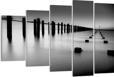 Produktbild von Bild auf Leinwand - Leinwandbild - Meer Ufer Ozean Horizont - 150x100cm - Wand Bild - Wanddeko - Leinwanddruck - Bilder - Kunstdruck - Wanddekoration - Leinwand bilder - Wandkunst - EG150x100-2229