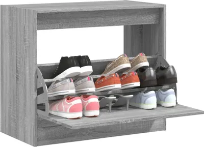 Produktbild von Design Schuhschrank Grau Sonoma 80x42x69 cm Holzwerkstoff, Schuhregale 2024