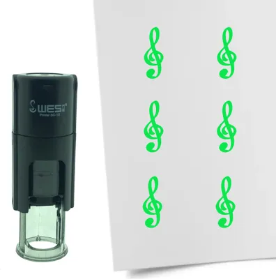 Produktbild von CombiCraft Selbstfärbender Stempel 'Notenschlüssel' in der Farbe Grün, Ø10mm