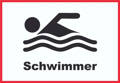 Produktbild von Schwimmer Schild A1 Rückseite selbstklebend