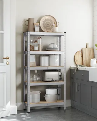 Produktbild von SONGMICS Standregal, Bücherregal, Lagerregal, 5 Ablagen, Küchenregal, Regal, 30 x 75 x 150 cm, bis 650 kg belastbar, verstellbare Ablagen GLR030E01