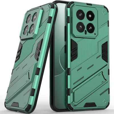 Produktbild von Armor Hülle für Xiaomi 14, Hybrid PC TPU Bumper Stoßfestes Schutzhülle mit Standfunktion Grün