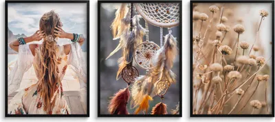 Produktbild von Moderne Boho Poster fürs Schlafzimmer, Poster fürs Wohnzimmer Frau 3x30x40cm
