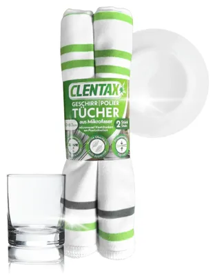 Produktbild von CLENTAX Geschirrtücher und Poliertücher aus Mikrofaser, 2 St für Gastronomie & Küche