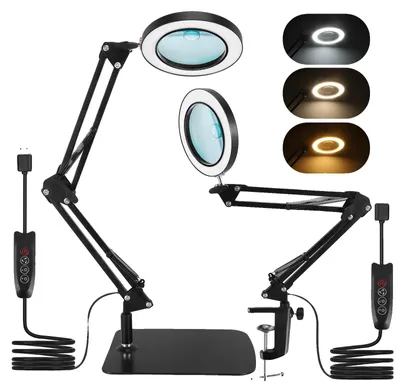 Produktbild von Vergrößerungsglas, 10-fache Vergrößerung, stufenlos dimmbares Licht, A