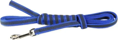 Zdjęcie produktu dla Kolor & szary - Smycz gumowana - niebiesko-szara 14 mm / 2 m z pętlą, maks. dla psów o wadze 30 kg