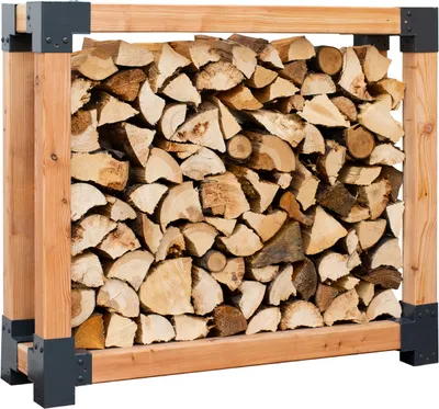 Produktbild von Westmann Lärchenholz Kaminholzregal Michel 2 Außenbereich Natur 138x40x120 cm