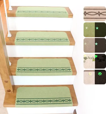 Immagine prodotto di Tappetini per scale 7 pezzi antiscivolo verde FuKuEn 55x21 cm