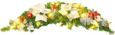 Obrázek produktu pro vidaXL Vánoční oblouk na dveře s LED světly zelený 90 cm PVC