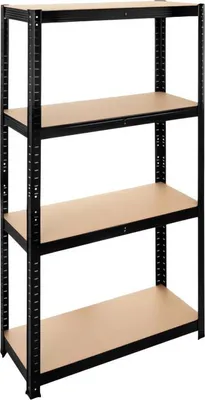 Obrázek produktu pro Bigstren 27341 Kovový skladovací regál, 4 police, 150 x 75 x 30 cm,  700 kg, černý