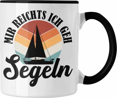 Produktbild von Trendation - Mir Reichts Ich Geh Segeln Tasse Geschenk Männer Frauen Segler Segelboot Geschenkidee Katamaran (Schwarz)
