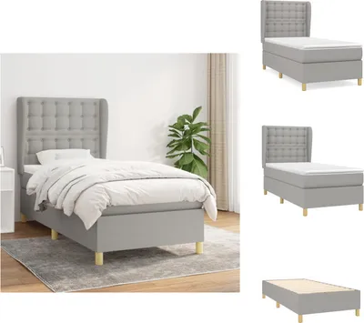 Produktbild von vidaXL Boxspringbett mit Matratze Hellgrau 80x200 cm Stoff -  Betten & Bettgestelle
