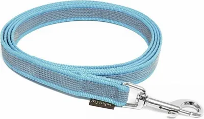 Produktbild von Mystique® Gummierte Leine 20mm ohne Handschlaufe Standard Karabiner hellblau 2m