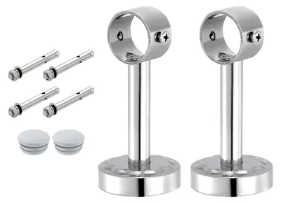 Gardinenstangenhalter Set 4 Stück, Edelstahl, 32 mm, silber