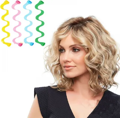 Produktbild von Lockenwickler Set mit 30 Spiral-Haarwicklern ohne Hitze, inklusive 2 Styling-Haken für extra langes Haar
