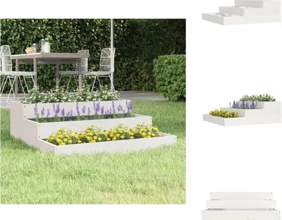 Image de vidaXL Bac à plantes blanc 78x78x27 cm Pin massif - Pots de fleurs & Jardinières