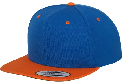 Productafbeelding van FLEXFIT 6089MT | Klassieke snapback pet met twee kleuren - Kleur: Koninklijkblauw/Oranje - Maat: One size