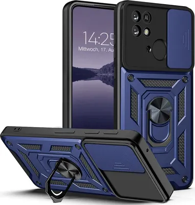 Produktbild von Armor Handyhülle für Xiaomi Redmi 10C Kameraschutz Handy Panzer Case Cover Schutzhülle Outdoor Farbe: Blau