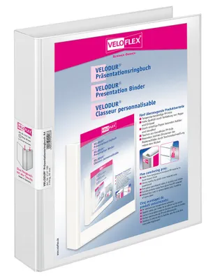 Produktbild von VELOFLEX VELODUR® Präsentationsringbücher 2-Ringe weiß 4,6 cm DIN A4, 10 St.
