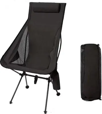 Produktbild von Famanu Campingstuhl Faltbar – Hochlehner – Schwarz
