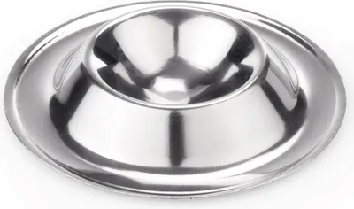 Obrázok produktu pre Pohár na vajcia okrúhly, s podnosom z nehrdzavejúcej ocele strieborný Ø 8,5 cm