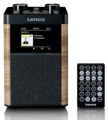 Produktbild von LENCO PDR-060WD - Tragbares DAB+/FM-Radio mit Bluetooth, 10W Lautsprecher und 14h Akku - Schwarz