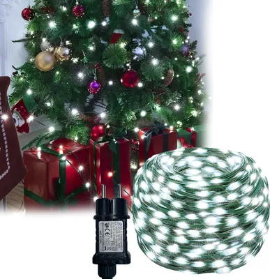 Produktbild von LED-Lichterkette Weiß 100M 800LEDs,Kabel Grün,Speicherfunktion und 8 Modi,Weihnachten, IP65 Außen Garten Weihnachtsbaum