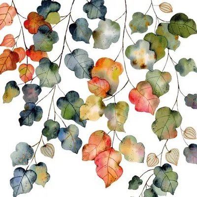 Produktbild von 20 Servietten Bright Fall - Ranken von Herbstblätter 33x33cm