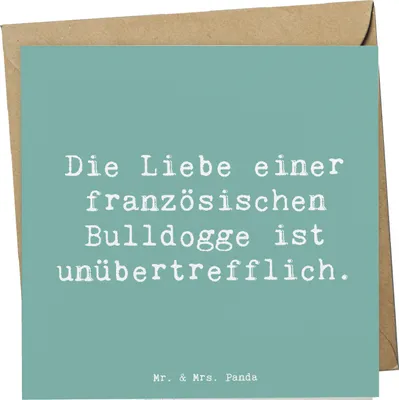 Produktbild von Mr. & Mrs. Panda Grußkarte Spruch Französische Bulldogge Liebe - Meeresbrise - Geschenk, Merkmale, Hunderasse, Charakter, faltkarte, Hundeliebhaber, doppelkarte