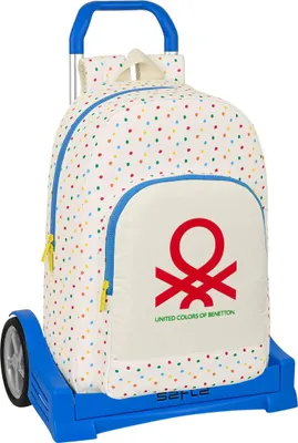 Immagine prodotto di Zaino scolastico con rotelle Benetton a pois (30 x 46 x 14 cm)