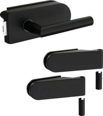Produktbild von Pertura Glastürbeschlag Jonte Studio UV Schwarz inkl. 2 Rahmenteile für Holzzargen
