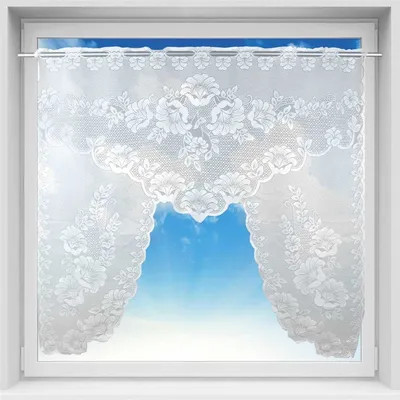 Produktbild von Bogengardine mit Stangendurchzug, Bistrogardine Maße: 120x105 cm, Design: Samanta