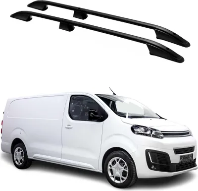Image de Barres de toit longitudinales pour Citroen Jumpy 2016-2024 L3 Long Alu Noir